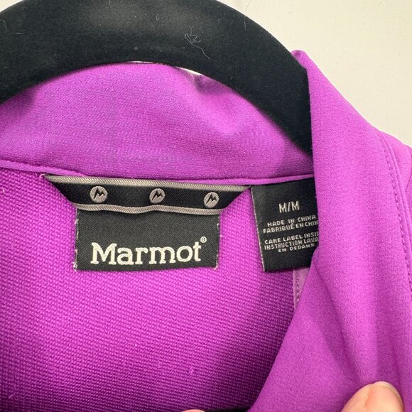 Marmot Softshell Hiking Running Vest Womens M Purple Polyester Zip Pockets - Picture 6 of 9